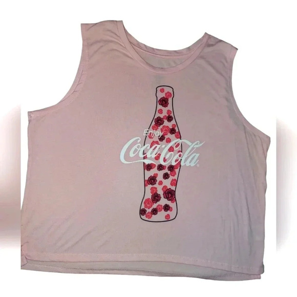 Coca-Cola Pink Floral Sleeveless Tee - Picture 1 of 5